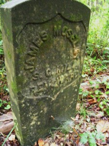 Grave stone of Patriot scout and pioneer blacksmith James Moseley.